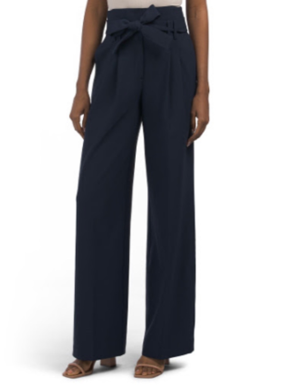 Elie Tahari Wide-Leg Trousers in Navy